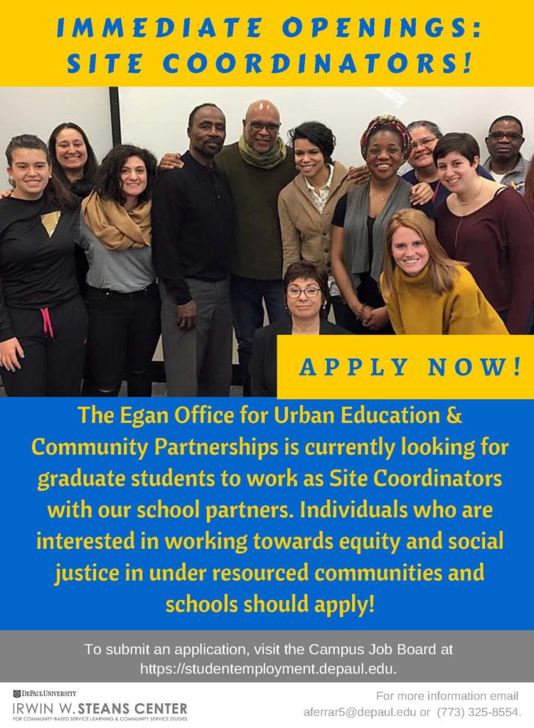 APPLY NOW! Site Coordinator Position