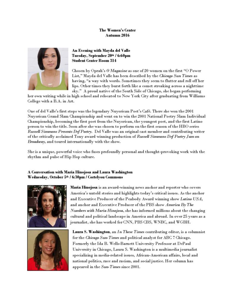 Womens Center 2016 Calendar